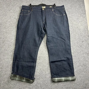 RedHead Jeans Mens 44x30 Blue Flannel Lined Relaxed Fit Plaid Winter Warm Heavy - Picture 1 of 7
