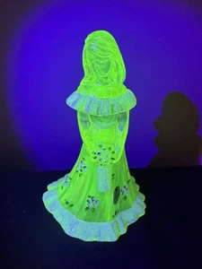 Uranium Vaseline Fenton Bride Topaz With Sticker - Picture 1 of 8