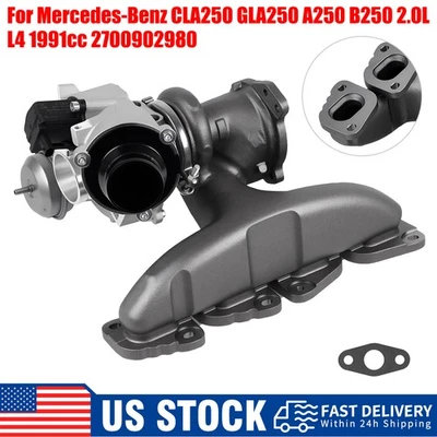 Turbocharger Fits Mercedes CLA250 GLA250 A250 B250 2.0L 2013-2020 M270 w/Gaskets Foto 1 de 4