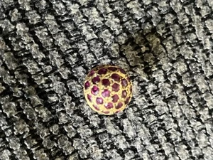 18k Yellow Gold Single Pierced Earring With Rubies 1.1 Grams - Picture 1 of 7