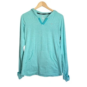 Nike Dri-fit Lightweight Moisture Wicking Pullover Hoodie Women Large Teal Blue - Picture 1 of 10