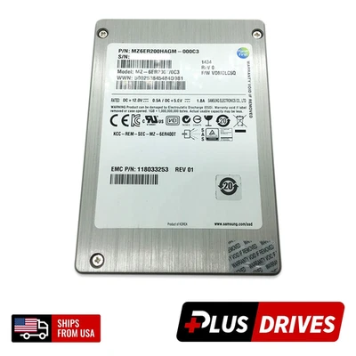 200GB SAS Samsung 2.5" SFF Enterprise Solid State Drive 6Gbps SM1625 SSD - Image 1 of 4