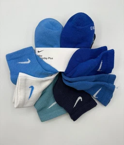 Nike Everyday Quarter Socks Blue Variety 6 Pairs Men's Size 8-12 SX6899-937 - Picture 1 of 3