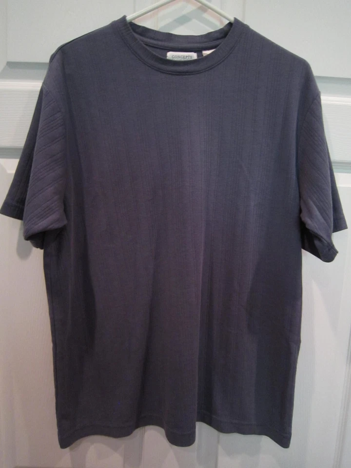 Camisa Concepts Claiborne Para Hombre SS Puntada Vertical a Rayas Gris Azul M De Colección Foto 1 de 4