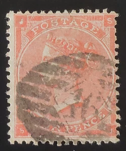 GB. QV 1862/64. ERROR! Deformed "J" on 4d Red (shades) with hair lines neat used - Picture 1 of 4