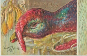 CARTOLINA AUGURALE THANKSGIVING PICCOLO FORMATO  MOLTO BELLA - VIAGGIATA - Foto 1 di 2