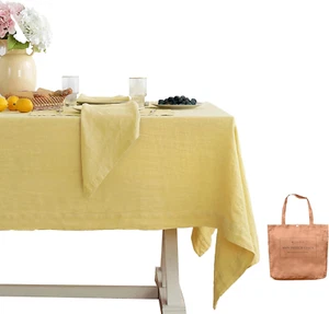 Vintage Tablecloths 55X55 Inch,100% French Linen Tablecloth,Classic Vintage Wash - Picture 1 of 12