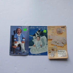 Vintage Knitting & Crochet Pattern books / booklets Lot of 3 Baby Talk - Picture 1 of 4
