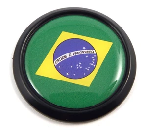 Brazil Black Round Flag Car Decal Emblem bumper 3D Sticker 1.85" - Bild 1 von 2