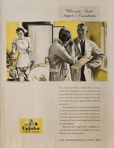 1942 Upjohn fine Pharmaceuticals Vintage Ad doctor suggests a consultation - Picture 1 of 1