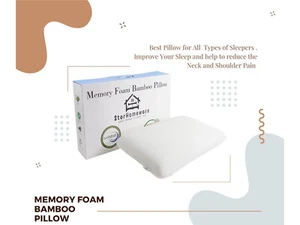 Starhomeware Luxury Memory Foam Bamboo Pillow - Picture 1 of 12