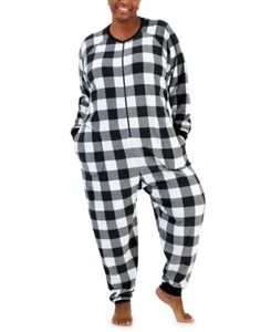 Family PJ's Women's Plus Size Checkered One-Piece Pajamas (Buffalo Check, 2X) - Picture 1 of 3