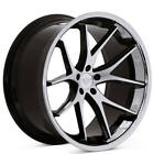 (4) 22X9.5/22X11" Ferrada Wheels Fr2 Black Machined With Chrome Lip Rims (B4)