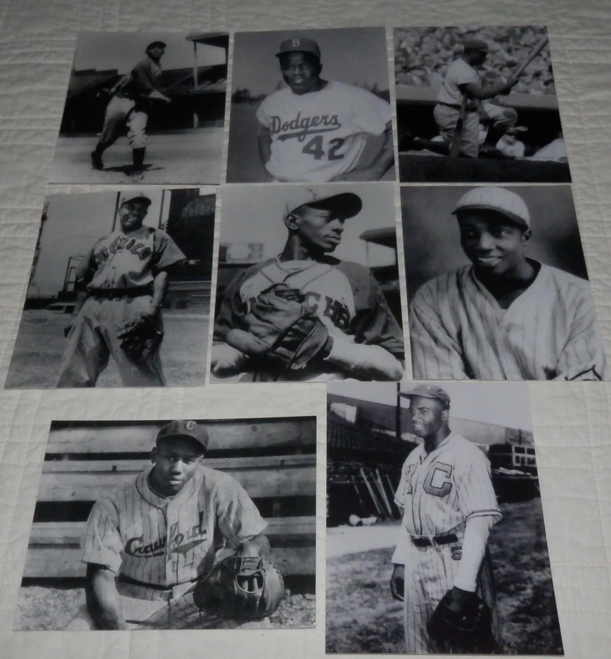Negro Leagues Greats Postcard Set of 8 Josh Gibson Jackie Robinson Satchel Paige - Image 1 of 3
