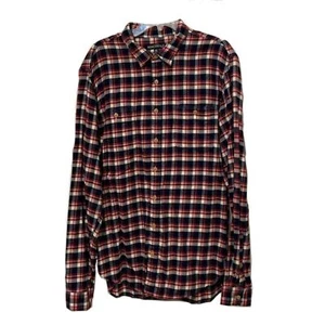 J. Crew Mercantile Schottenkaro Flanell Knopfleiste Hemd Herren Größe XLT Tall rot - Bild 1 von 11