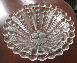 De Colección INDIANA Mayflower Fruit 10" Tazón Redondo Punto/Barra Esmerilado Talla Centro de Frutas - Imagen 1 de 4