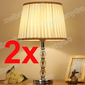 2 PCS ( Pair) of K9 Solid Crystal Glass Desk Table Light Bedside Lamp E27 lamp - Picture 1 of 7