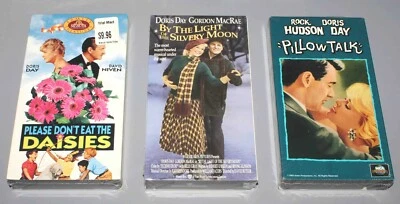 3 NEW Doris Day VHS Tapes Please Don't Eat the Daisies Pillow Talk Silvery Moon - Image 1 of 2