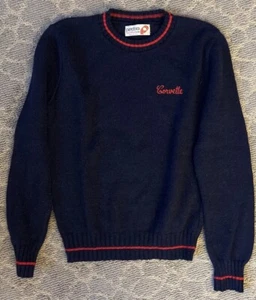 Vtg Pandora Scotchkin Corvette Blue Small Sweater - Picture 1 of 6