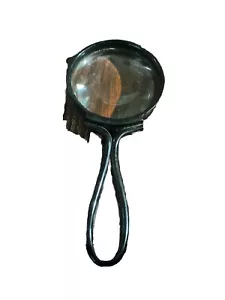 Vintage Black Metal Hoop Link Magnifier 5CM - Picture 1 of 2