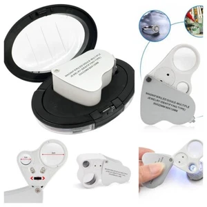 LED Double 30X 60X Jewelers Eye Loupe (QS162) Multi Magnifier Magnifying Glass - Picture 1 of 11