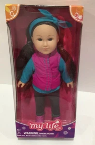 My Life As Doll Outdoorsy Girl 7 inch Dark Hair Purple Vest & Hiking Boots NIB - Picture 1 of 8