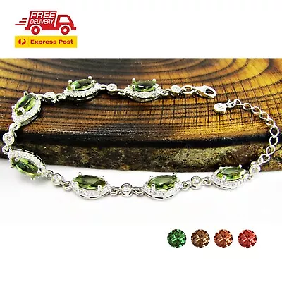 A++ Color Changing Turkish Diaspore Sultanit Fancy 925 Sterling Silver Bracelet - Image 1 of 4