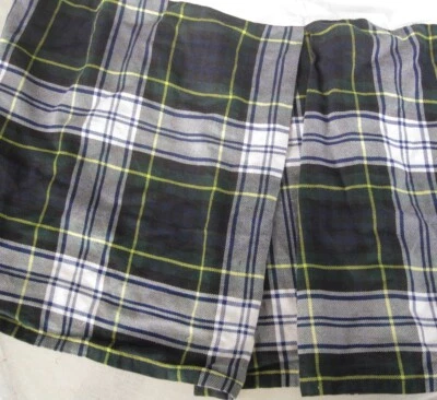 VTG Ralph Lauren Gordon Dress Tartan Full Bedskirt Green Blue Plaid Box Pleat - Image 1 of 4