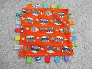 Mini manta para bebé Taggies 12x12 pulgadas felpa naranja verde erizo zorro juguete Lovey - Imagen 1 de 8