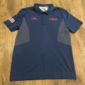 Camisa Polo J Lindeberg Para Hombre Mediana Blanca Calce Regular Equipo de Golf EE. UU. 2024 Juegos Olímpicos - Imagen 1 de 7