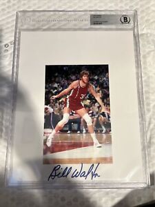 BILL WALTON AUTOGRAPHED SLABBED 8X10 PHOTOGRAPH BECKETT AUTHENTICATED