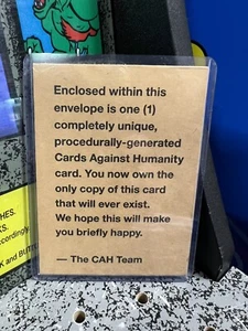 Official Cards Against Humanity ONE-OF-A-KIND Card & Unopened Envelope OOAK 1/1 - Picture 1 of 5