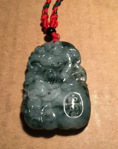 2 Tone Green Jadeite 2 sided Monkey, Lucky Coin, Undersea Life Pendant - Picture 1 of 11