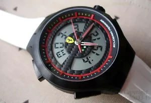 NEW Analog-Digital 0830020 Chrono Lap Time Auto Racing Scuderia Ferrari Watch - Picture 1 of 12