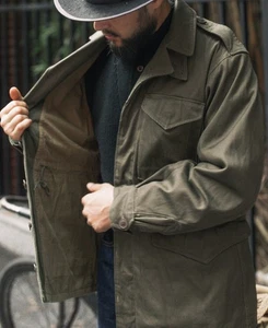 US Army M-1943 Field Jacket Bronson Mfg. Co. Men’s 100% Cotton Khaki Jacket(A6) - Picture 1 of 16