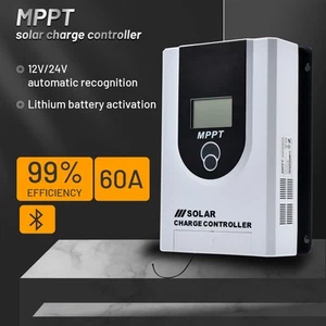 12V/24V Solar Panel Battery Regulator 60A MPPT Charge Controller LCD Bluetooth - Picture 1 of 24
