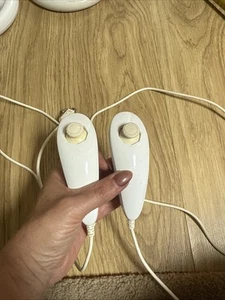 Nintendo Wii Nunchuk Controller Remote White Used Condition Some Discolouration - Picture 1 of 2