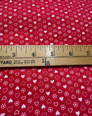 VIP Tiny Valentine Hearts Red 2 yds x 45" Quilting Cotton Cranston Print Works - Image 1 of 3