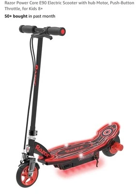 Razor Power Core E90 Electric Scooter - Red - Aluminum Deck - Image 1 of 2