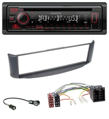 Kenwood MP3 CD USB Bluetooth DAB Autoradio für Smart ForTwo 450 grau ohne Metall - Bild 1 von 4