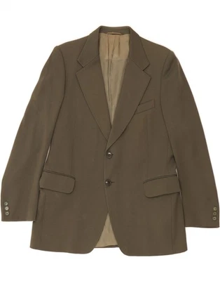 JAEGER Mens 2 Button Blazer Jacket UK 38 Medium Green Wool DU75 - Image 1 of 3