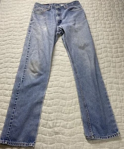 Vintage Levis 505 Jeans Mens 34x36 Regular Fit Denim Made USA Distressed 90s - Picture 1 of 13