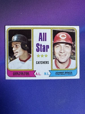 1974 Topps #331 Carlton Fisk/Johnny Bench EX/EX+ All-Star Catchers 564341 - Image 1 of 4