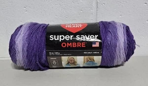 Red Heart Super Saver Ombre Knitting Crochet Yarn 10oz (Violet, Purple) Medium 4 - Picture 1 of 3