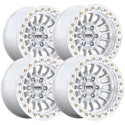 (Set of 4) KMC KM239 Impact Beadlock 17x9 5x5" -38mm Machined Wheels Rims Foto 1 de 4