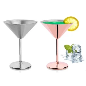 New 1 Pcs Stainless Steel Goblet Wine Glass Copper Silver Rose Gold Fruit Juice - Picture 1 of 5