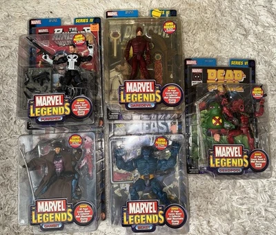 Toybiz Marvel Legends Series IV - Beast, Gambit, Daredevil,  Punisher, Deadpool. - Image 1 of 2