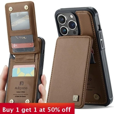 Bracket Leather Wallet Phone Case For Google Pixel for iPhone16 15 14For Samsung - Image 1 of 4