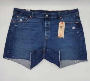 Neu Levi's 501 Premium geknöpfte Shorts Damen Gr. 22W Medium Wash Denim #C086 - Bild 1 von 12
