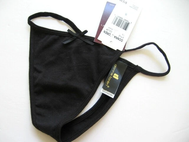 A0179 Donna Loren NUEVO Tanga Negro Ajuste Cómodo Todo Elástico Algodón Suave S M L Foto 1 de 1